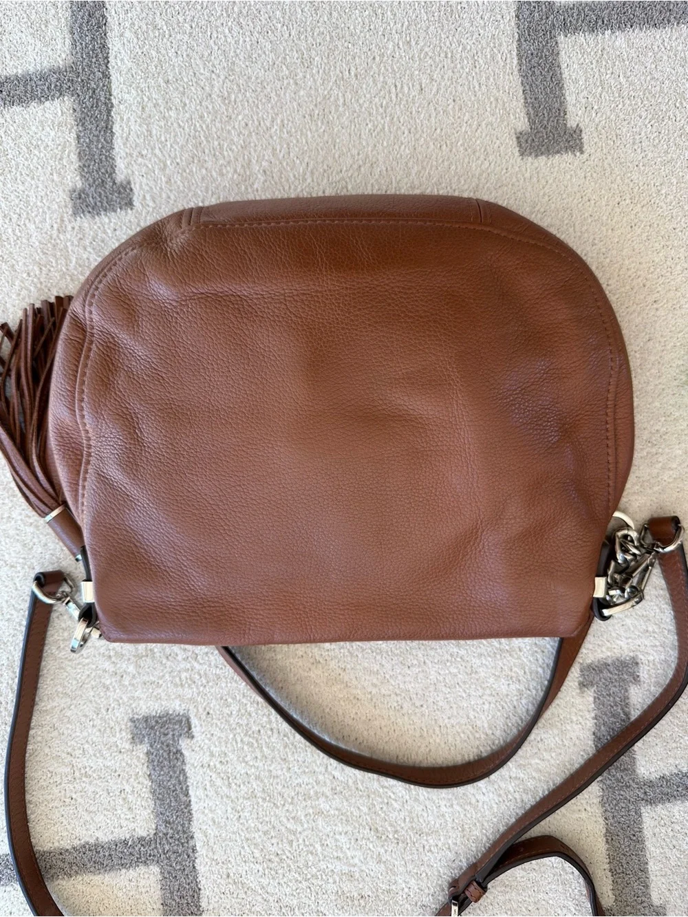 Michael Kors Cognac Leather Tassel Shoulder Bag